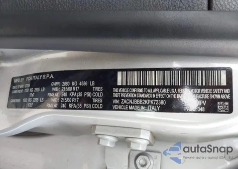 2019 Jeep Renegade Latitude 4X4 из США, поврежденный, VIN ZACNJBBB2KPK72380